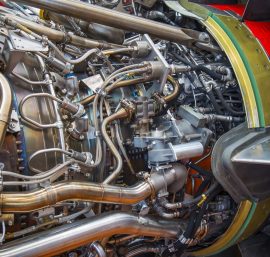 What is the main difference between a helicopter and an aircraft engine?